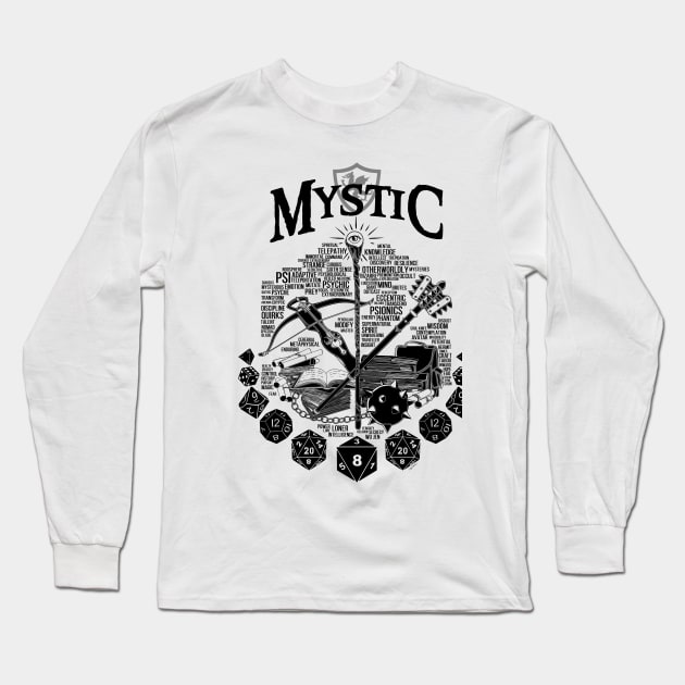 RPG Class Series: Mystic - Black Version Long Sleeve T-Shirt by Milmino